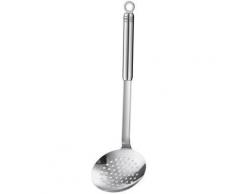 RÖSLE Schaumlöffel, (1 tlg.), Abseihlöffel in Profiqualität zum Abschöpfen und Herausheben von Speisen, Rundgriff, spülmaschinengeeignet silberfarben Schaumlöffel Löffel Schöpfer Kochen Backen Haushaltswaren