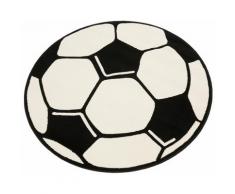 Kinderteppich Fußball HANSE Home rund Höhe 10 mm maschinell gewebt, weiß, Neutral, weiß