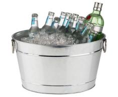 APS Wein- und Sektkühler Tin, aus Metall mit Kunststoffeinsatz, Volumen 11 Liter silberfarben Baraccessoires Weinaccessoires Küchenhelfer Haushaltswaren
