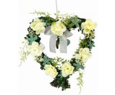 Kunstpflanze Herz Rosen 25/26 cm, weiß, weiß