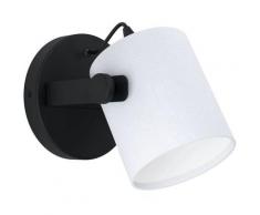 EGLO Deckenleuchte HORNWOOD 1, E27, 1 St., schwarz / Ø19,5cm exkl. x E27 (je max. 28W) Wandlampe - Stoff Lampenschirm schwenkbar Lampe Wandspot Nachttischlampe Schlafzimmerlampe Holz für Schlafzimmer Deckenleuchten Lampen Leuchten sofort lieferbar
