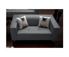 COLLECTION AB 2-Sitzer, mit 2 lustigen Hunde-Zierkissen, frei im Raum stellbar grau 2-Sitzer Sofas Einzelsofas Couches