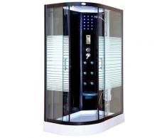 HOME DELUXE Dampfdusche Black Pearl Komplettdusche, mit LED Beleuchtung und Radio schwarz Duschkabinen Duschen Bad Sanitär