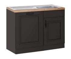 wiho Küchen Spülenschrank Erla, 110 cm breit, inkl. Tür/Sockel für Geschirrspüler grau Spülenschränke Küchenschränke Schränke