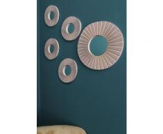 Myflair Möbel & Accessoires Dekospiegel, (Set, 5 St.), Wandspiegel, Wanddeko, rund, 1x Ø 40 cm 4x 25 cm, Wohnzimmer braun Dekospiegel Spiegel Garderoben