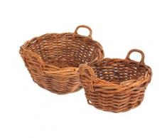 Franz Müller Flechtwaren Allzweckkorb, (Set, 2 St.), Korbrohr antik beige Körbe Aufbewahrung Ordnung Wohnaccessoires Allzweckkorb