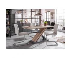 Homexperts Essgruppe Jax Breite 140 cm mit 4 Stühlen, wildeichefarben/grau