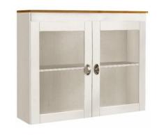 Home affaire Glashängeschrank Oslo, 100 cm breit, aus massiver Kiefer, mit 2 Glastüren, Metallgriffe weiß Küchenserien Küchenmöbel