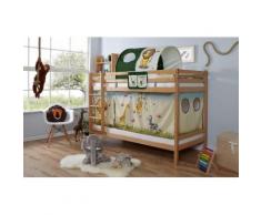Ticaa Etagenbett Rene, mit Rollrost und Textil-Set wahlweise Matratze, Buche beige Kinder Kinderbetten Kindermöbel