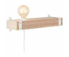 Brilliant Leuchten White Wood Wandspot Zuleitung und Schalter beton/holz hellweiß grau Wandleuchten Lampen