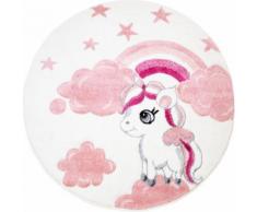 Kinderteppich Bueno Kids 1450 Carpet City rund Höhe 13 mm maschinell zusammengesetzt, natur, creme