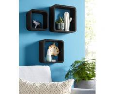 Home affaire Wandregal, (Set, 3 St., 3-tlg. Set), Dekoregal, Wanddeko, Retro schwarz Wanddekoration Deko Wohnaccessoires Regale