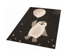 Kinderteppich Pinguin Rico Zala Living rechteckig Höhe 4 mm maschinell gewebt, schwarz, Neutral, schwarz-weiß