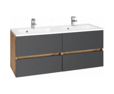 HELD MÖBEL Waschtisch Lucca, grau, wotaneiche/ grau Matt-grau