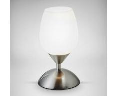 B.K.Licht Tischleuchte, E14, Touchlampe dimmbar Nachttisch-Lampe Schreibtischlampe Wohnzimmerlampen E14 silberfarben Tischleuchte Tischleuchten