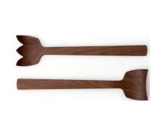 Continenta Salatbesteck Tulip, (2 tlg.), jedes Stück ein Unikat braun Servierbesteck Besteck Messer Haushaltswaren