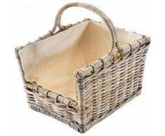 locker Kaminholzkorb, 50/38/45 cm grau Kaminholzkorb Körbe Boxen Regal- Ordnungssysteme Küche Ordnung