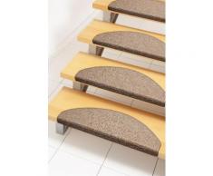 Andiamo Stufenmatte Bob, halbrund, 4,5 mm Höhe, melierte Schlinge, erhältlich als Set mit 2 Stück oder 15 braun Stufenmatten Teppiche