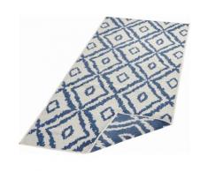 bougari Läufer Rio, rechteckig, 5 mm Höhe, Wendeteppich, Rauten Design, In- und Outdoor geeignet, Wohnzimmer blau Teppichläufer Teppiche Diele Flur