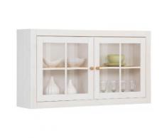 Home Affaire Hängevitrine »Cindy«, mit dekorativen Fräsungen und Glaseinsatz in den Türen, Breite 120 cm, weiß, weiß/beize wax