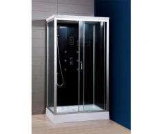 HOME DELUXE Komplettdusche Wave XL, mit LED Beleuchtung und Radio schwarz Duschkabinen Duschen Bad Sanitär
