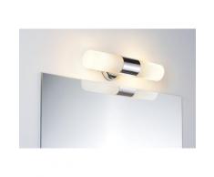 Paulmann LED Wandleuchte Spiegelleuchte Lenia max. 2x20W Chrom Opak Metall Glas E14, 1 St. silberfarben Wandleuchten Lampen Leuchten