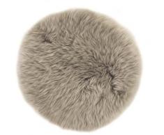 LUXOR living Stuhlkissen Lammfell, Sitzauflage, Sitzfell, rund, Ø 34 cm, echtes Lammfell braun Sitzkissen Kissen