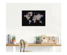 Artland Wandbild POP ART Weltkarte schwarz bunt Kunstdrucke Bilder Bilderrahmen Wohnaccessoires