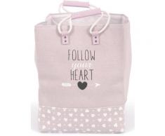 Franz Müller Flechtwaren Wäschebox Follow your Heart rosa Wäschetonnen Wäschekörbe Wäschetruhen Badmöbel Wäschesammler
