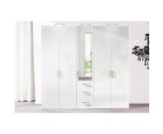 Express Solutions Kleiderschrank, beige, struktureichefarben hell/Hochglanz weiß