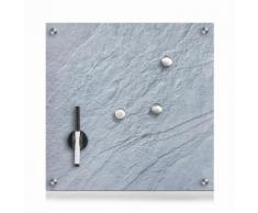 Zeller Present Pinnwand Schiefer, Glas, grau 40x40 Büroaccessoires Wohnaccessoires
