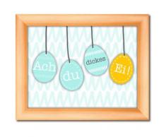 Artland Wandbild Bunte Ostereier-Kette, Sprüche & Texte, (1 St.) grün Kunstdrucke Bilder Bilderrahmen Wohnaccessoires
