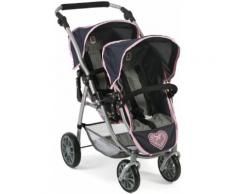 CHIC2000 Puppen-Zwillingsbuggy Tandem-Puppen-Buggy Vario, grau-navy grau Kinder Puppenzubehör Puppen Puppenwagen