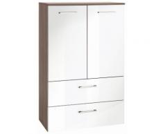 HELD MÖBEL Midischrank Nizza, weiß, eiche dunkel/weiß Hochglanz