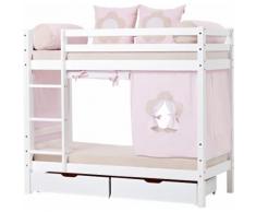 Hoppekids Etagenbett Fairytale Flower, inkl. Vorhang-Set, 2 Matratzen und Rollroste rosa Kinder Kindermöbel Möbel sofort lieferbar