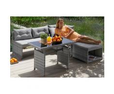 KONIFERA Loungeset Catania, (12 tlg.), Eckbank, Hocker, Tisch 100x59 cm, Polyrattan grau Lounge-Gartenmöbel Gartenmöbel Gartendeko