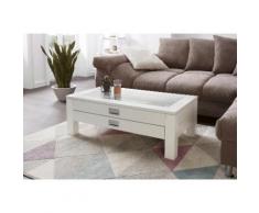 RAUM.ID Couchtisch, mit Glaseinsatz und 2 Schubkästen weiß Couchtische eckig Tische Couchtisch