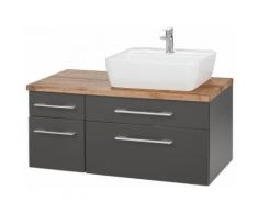 Held Möbel Waschtisch Davos Breite 90 cm, grau, grafit/grau