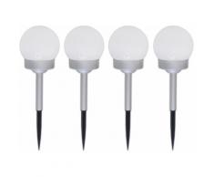 näve LED Gartenleuchte, LED-Board, Tageslichtweiß-Kaltweiß, 4er-Set grau Gartenleuchte Solarleuchten Außenleuchten Lampen Leuchten