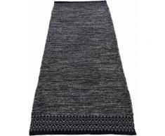carpetfine Läufer Kelim Mia, rechteckig, 6 mm Höhe, Baumwolle Wendeteppich schwarz Teppichläufer Bettumrandungen Teppiche