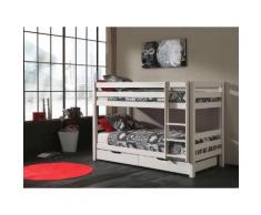 Vipack Etagenbett Pino, mit Rollroste und Schubkästen weiß Kinder Kinderbetten Kindermöbel