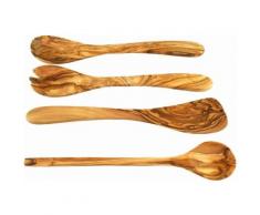 Olivenholz-erleben Kochbesteck-Set, (4-tlg.) beige Kochbesteck Besteck Messer Haushaltswaren Kochbesteck-Sets