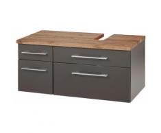 Held Möbel Waschbeckenunterschrank Davos Breite 90 cm, grau, grafit/grau