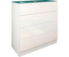 borchardt Möbel Kommode Vaasa, Breite 76 cm, Glasoberboden weiß Kommoden, Sideboards Highboards Made in Germany -