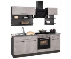 HELD MÖBEL Küchenzeile Tulsa, ohne E-Geräte, Breite 210 cm grau Küchenzeilen Geräte -blöcke Küchenmöbel Arbeitsmöbel-Sets