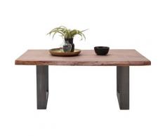 MCA furniture Couchtisch Cartagena, Massivholz mit Baumkante und natürlichen Rissen Löchern braun Couchtische Tische Möbel sofort lieferbar
