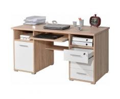 GERMANIA Computertisch 0484, mit Tastaturauszug und abschließbarem Schubkasten weiß Computertische Bürotische Schreibtische Büromöbel