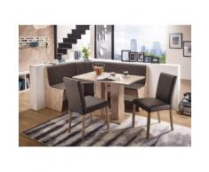 Eckbankgruppe Sylt (Set 4-tlg), grau, Eiche/dunkelbraun