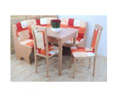 Truhen-Eckbankgruppe (4-tlg.), rot, buche/terra-rot