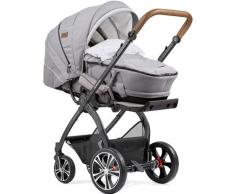 Gesslein Kombi-Kinderwagen FX4 Classic, schwarz/tabak mit Tragetasche C4 Next, hellgrau meliert/Punkte/mintgrün meliert, Made in Germany; Kinderwagen grau Baby Ab Geburt Altersempfehlung